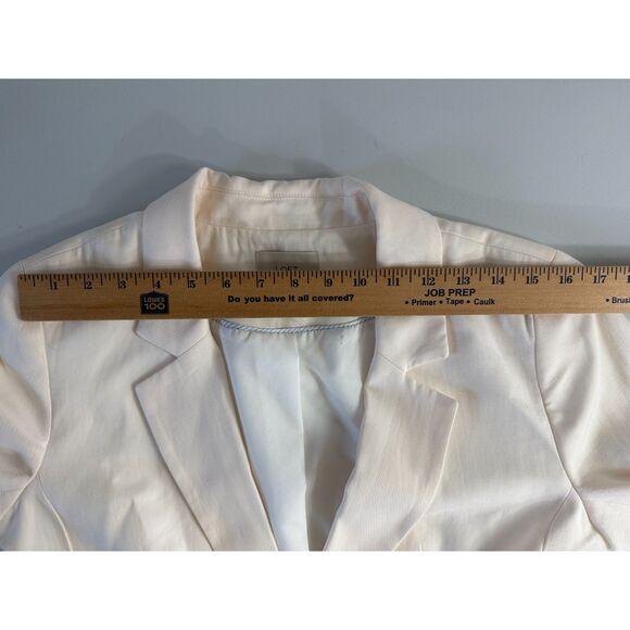 LOFT Women's Fluid Modern Blazer Ivory Cream Lyocell Polyester Linen Size 8 - Picture 6 of 11